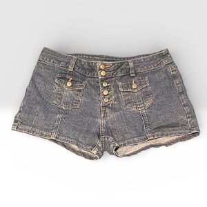 Y2K Limited Too Juniors Size 3 Blue Jean Shorts with Button Accents